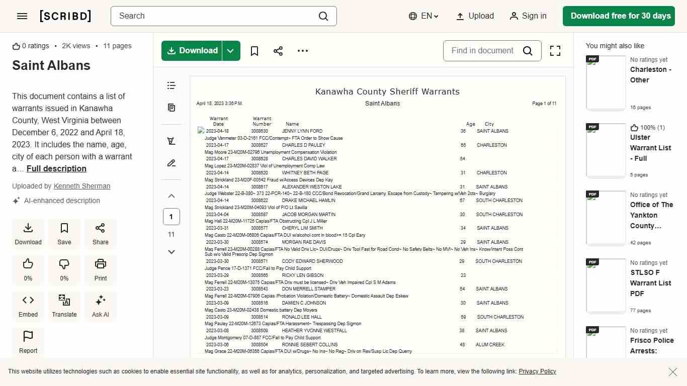 Saint Albans | PDF | Arrest Warrant | Common Law