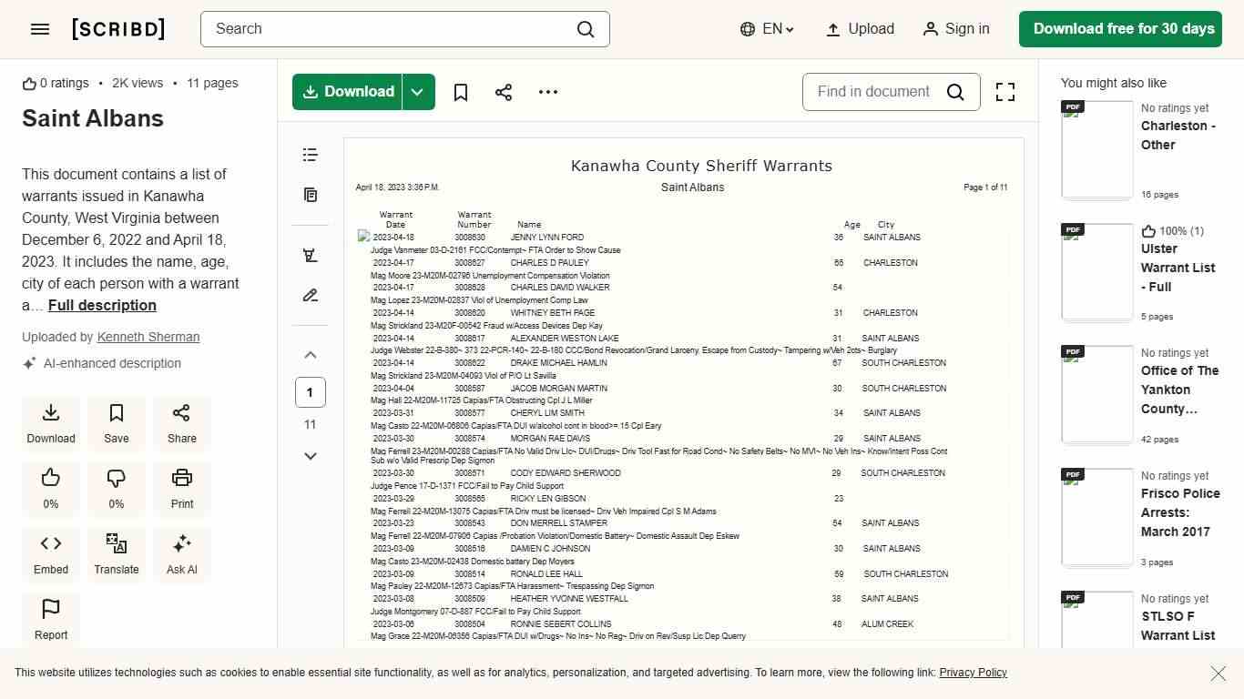 Saint Albans | PDF | Arrest Warrant | Common Law